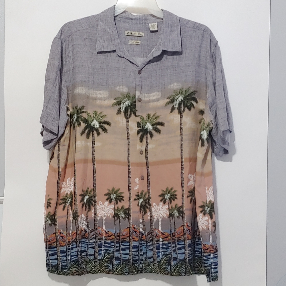 BatiK Bay Men's 2XL Hawaiian Beach Shirt Tropical